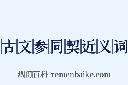 古文参同契近义词是什么意思的图片